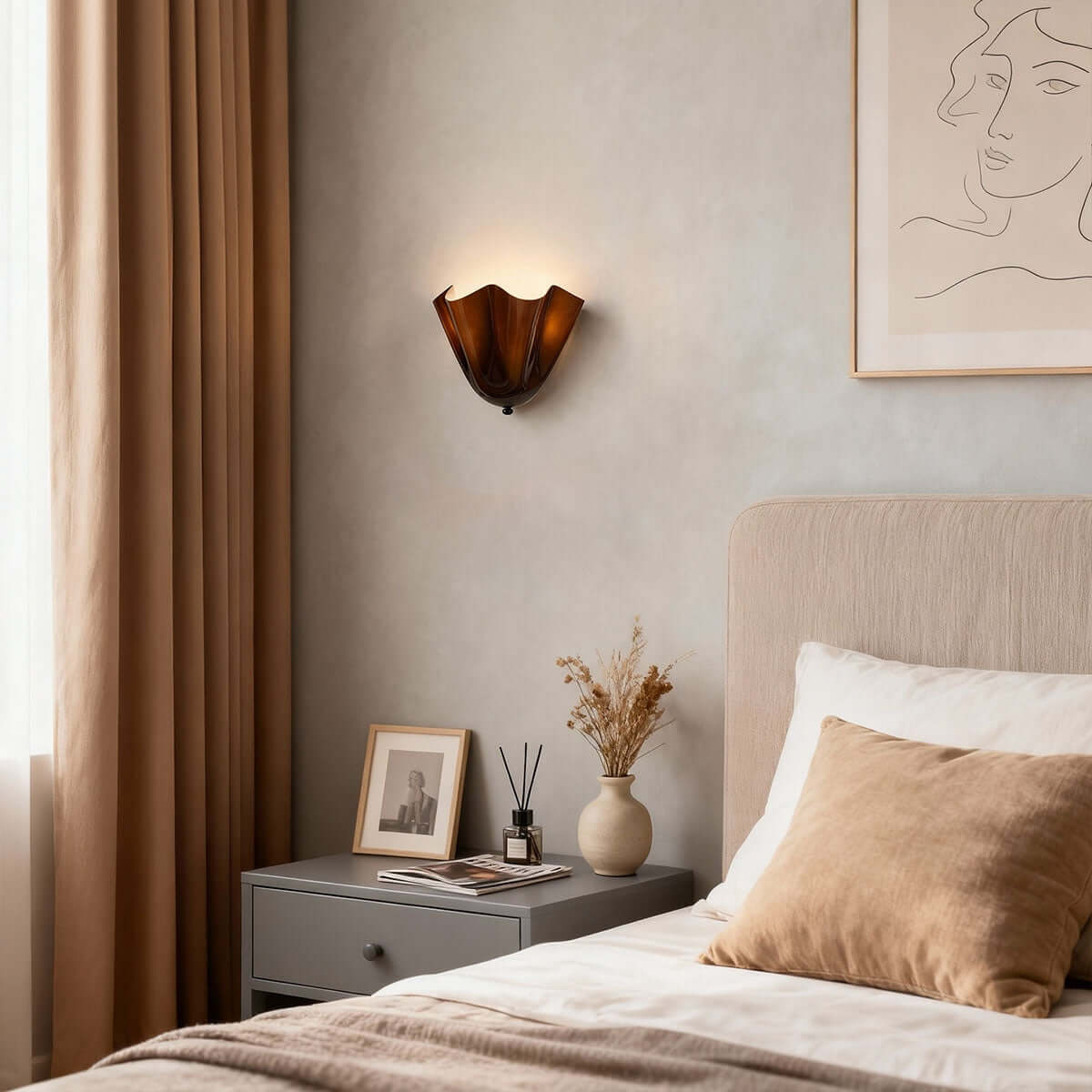 Aplique de pared de vidrio Draped