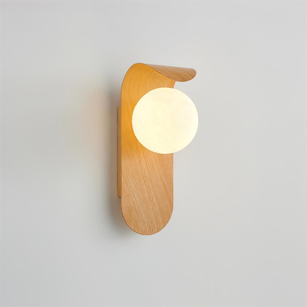 Lámpara de pared de madera con globo minimalista Velmara