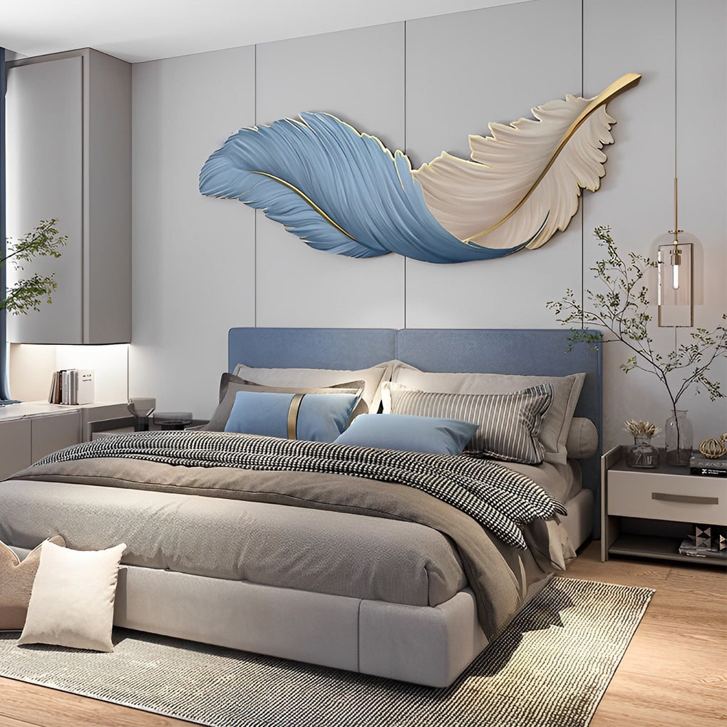 Lámpara de pared LED con diseño de pluma esculpida