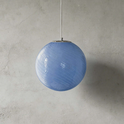 Lámpara colgante con esfera de vidrio en espiral