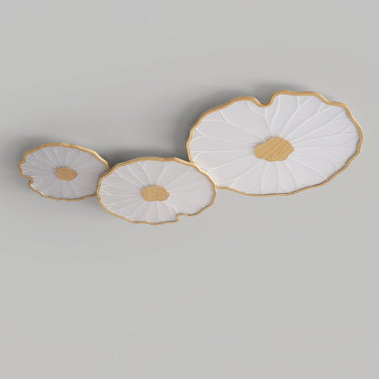 Lámpara de techo Waterlily con acabado de veta de madera