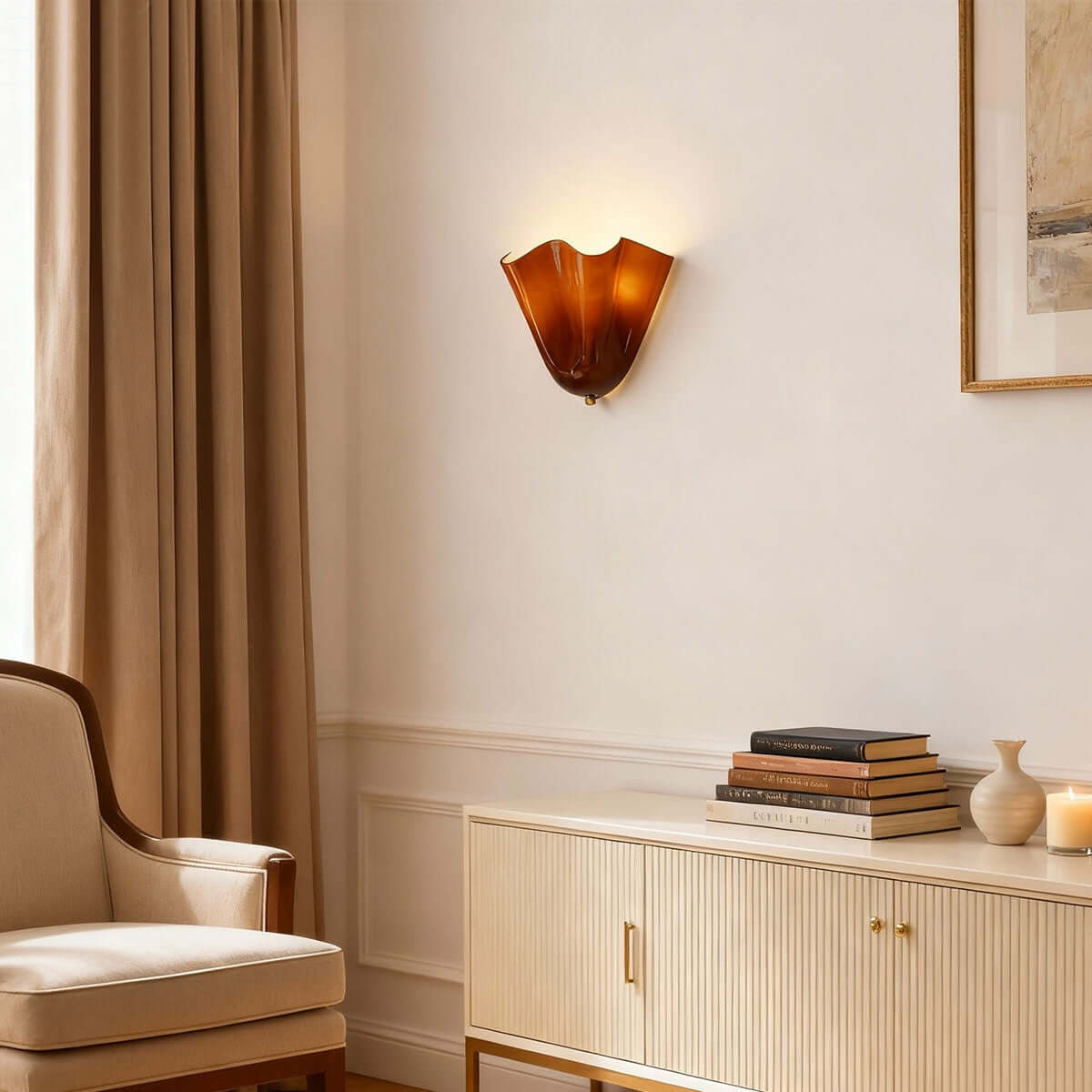 Aplique de pared de vidrio Draped