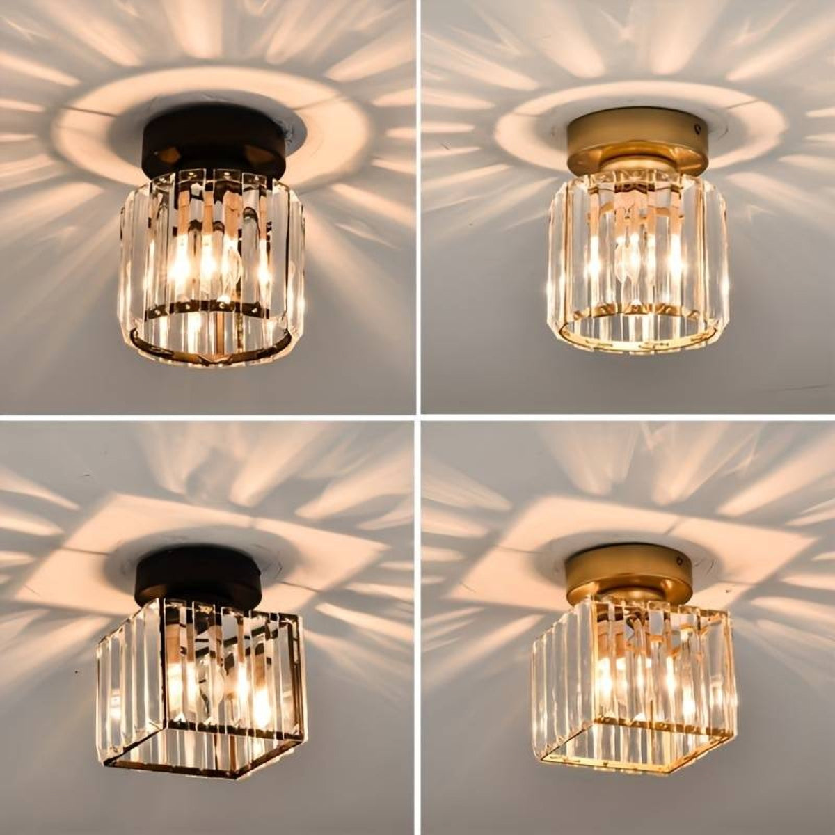 Lámpara de techo de cristal minimalista Orvella de montaje al ras
