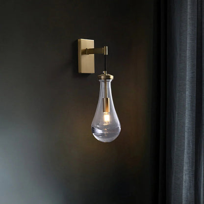 Lámpara de pared de vidrio en forma de lágrima