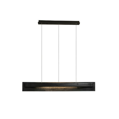 Lámpara de araña LED lineal de madera