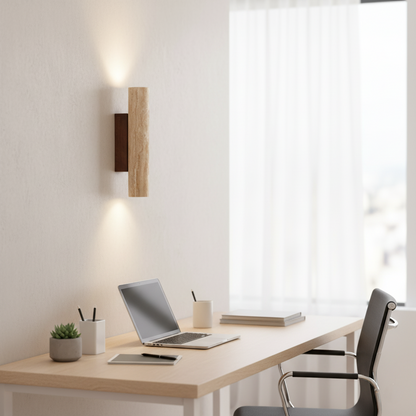 Aplique de pared Torvela Japandi de travertino