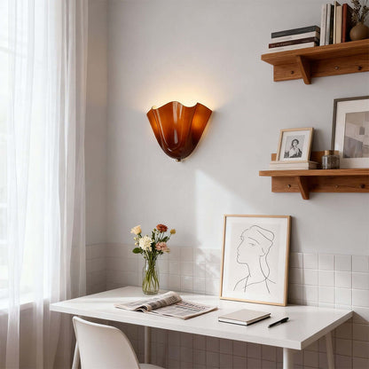 Aplique de pared de vidrio Draped