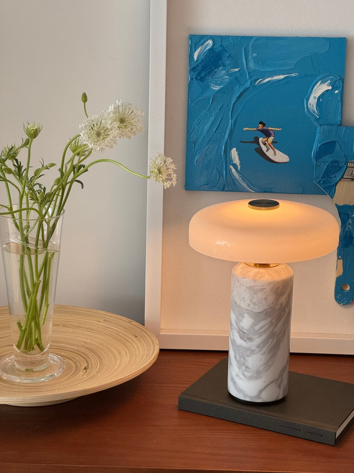 Lámpara de mesa de mármol art déco Vestara