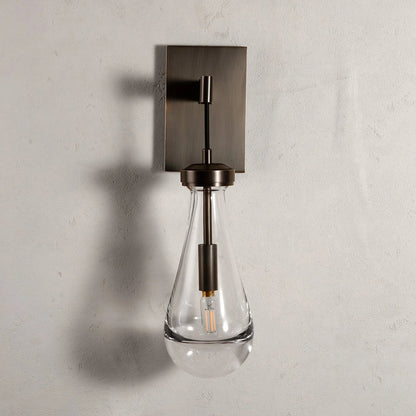Lámpara de pared de vidrio en forma de lágrima