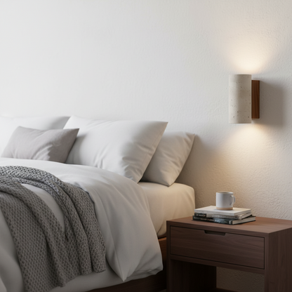 Aplique de pared Torvela Japandi de travertino