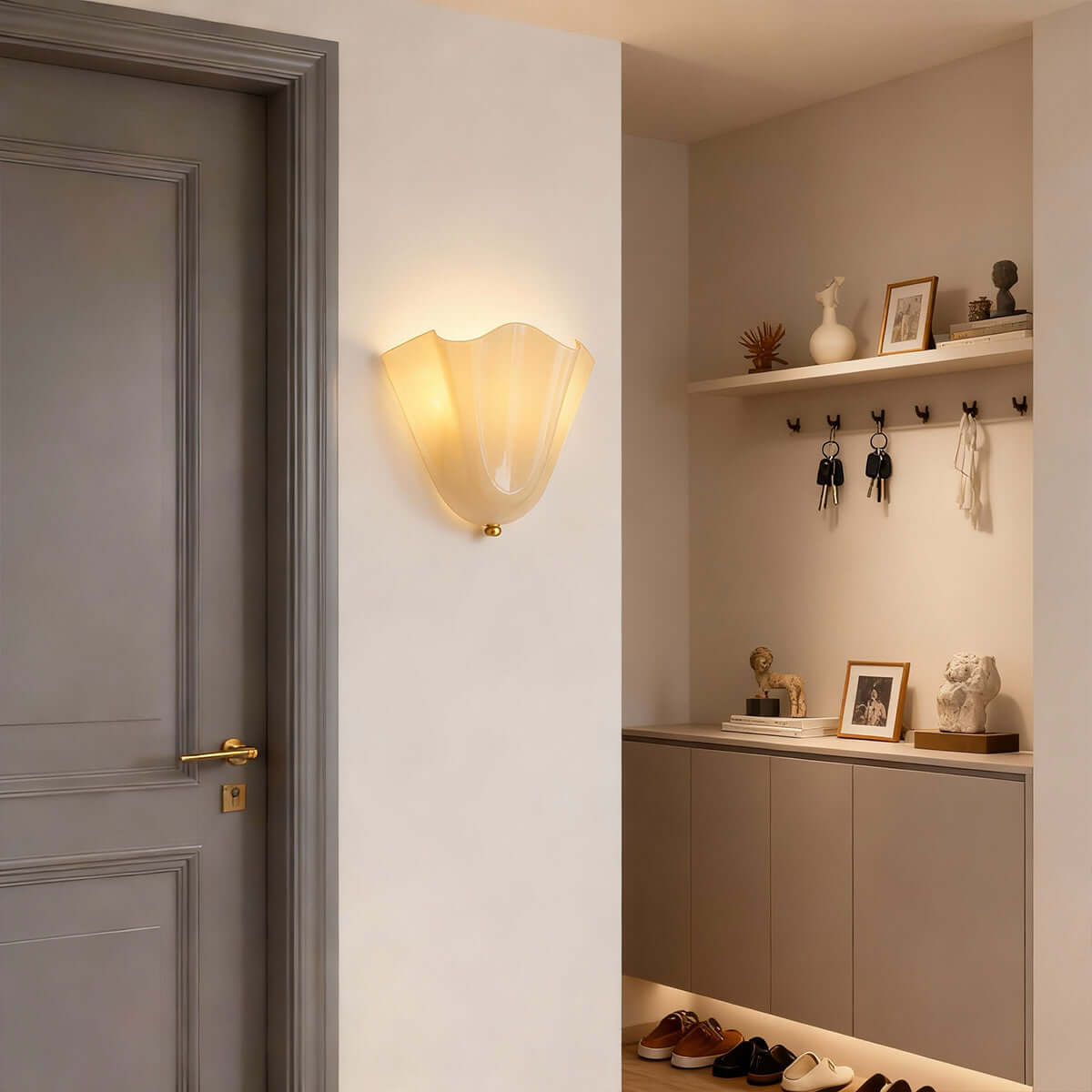 Aplique de pared de vidrio Draped