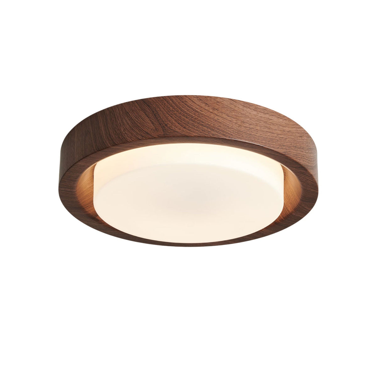 Lámpara de techo redonda de madera y vidrio