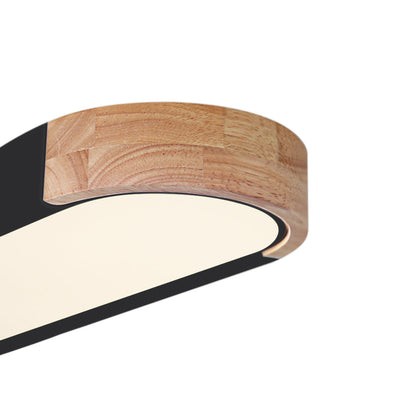 Lámpara de techo LED ovalada de madera minimalista Ovalyn