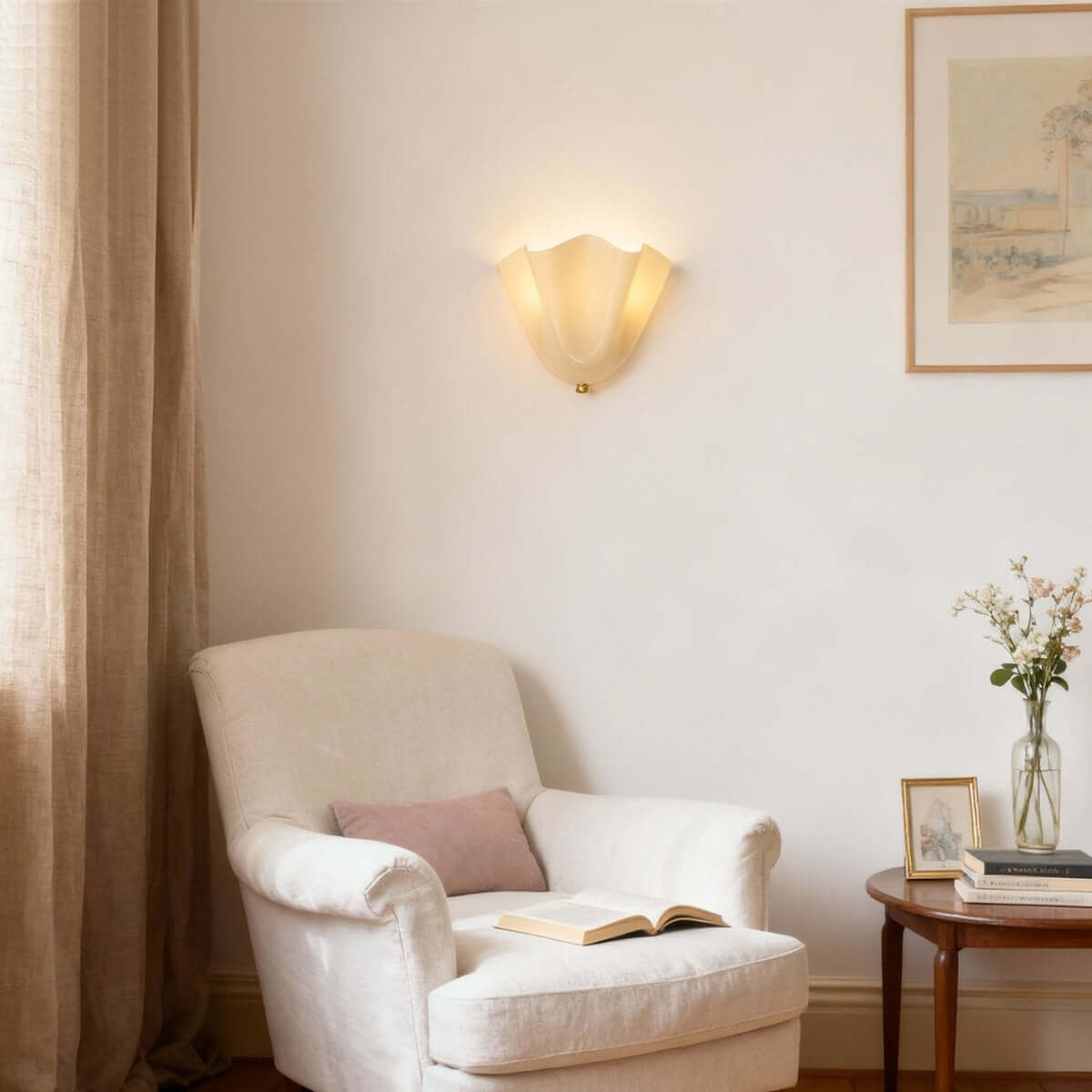 Aplique de pared de vidrio Draped