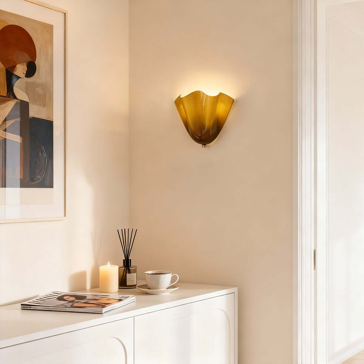 Aplique de pared de vidrio Draped