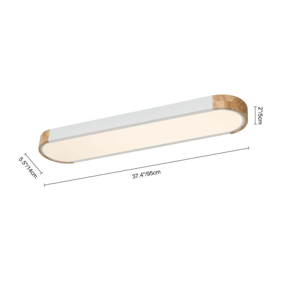 Lámpara de techo LED ovalada de madera minimalista Ovalyn