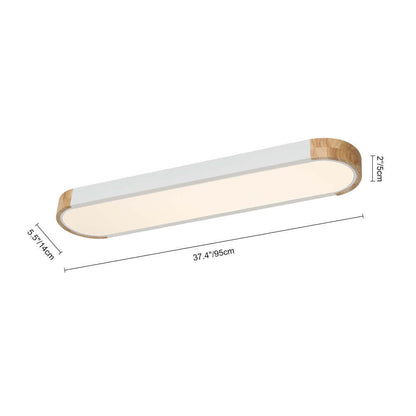 Lámpara de techo LED ovalada de madera minimalista Ovalyn