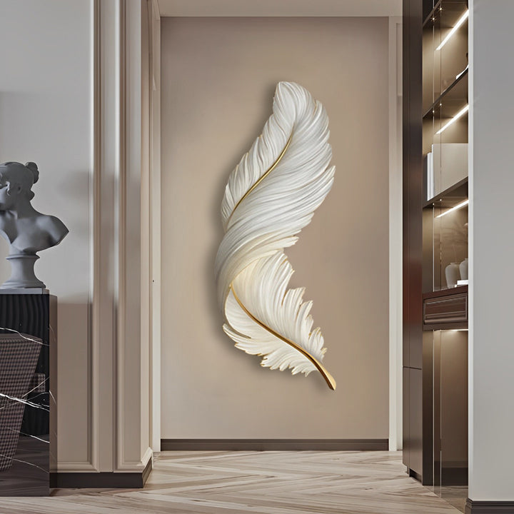 Lámpara de pared LED con diseño de pluma esculpida