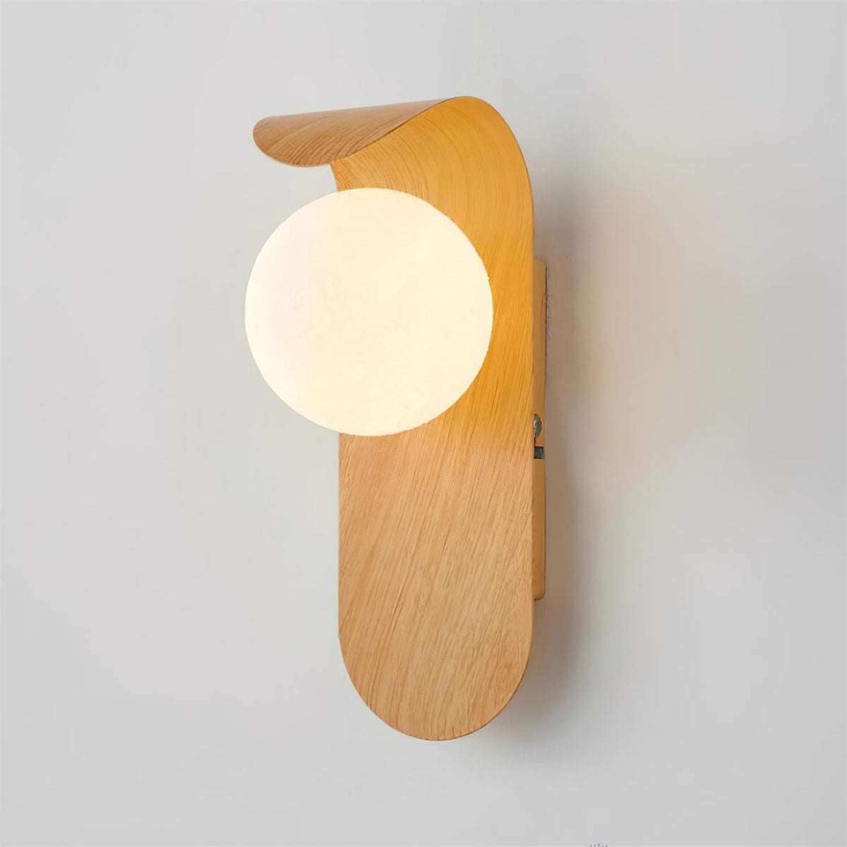 Lámpara de pared de madera con globo minimalista Velmara