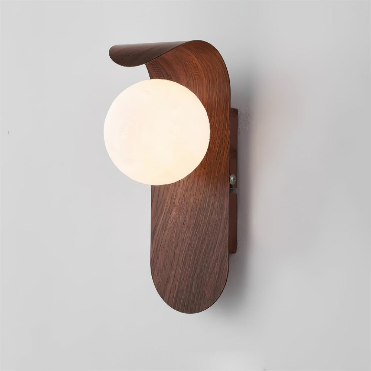 Lámpara de pared de madera con globo minimalista Velmara