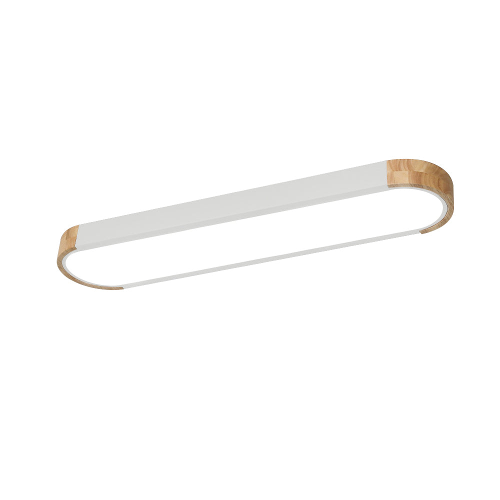 Lámpara de techo LED ovalada de madera minimalista Ovalyn