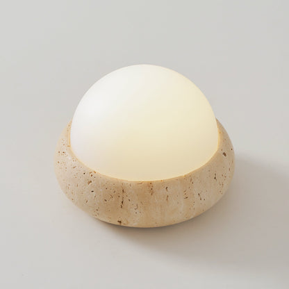 Lámpara de mesa wabi-sabi de travertino Orlando