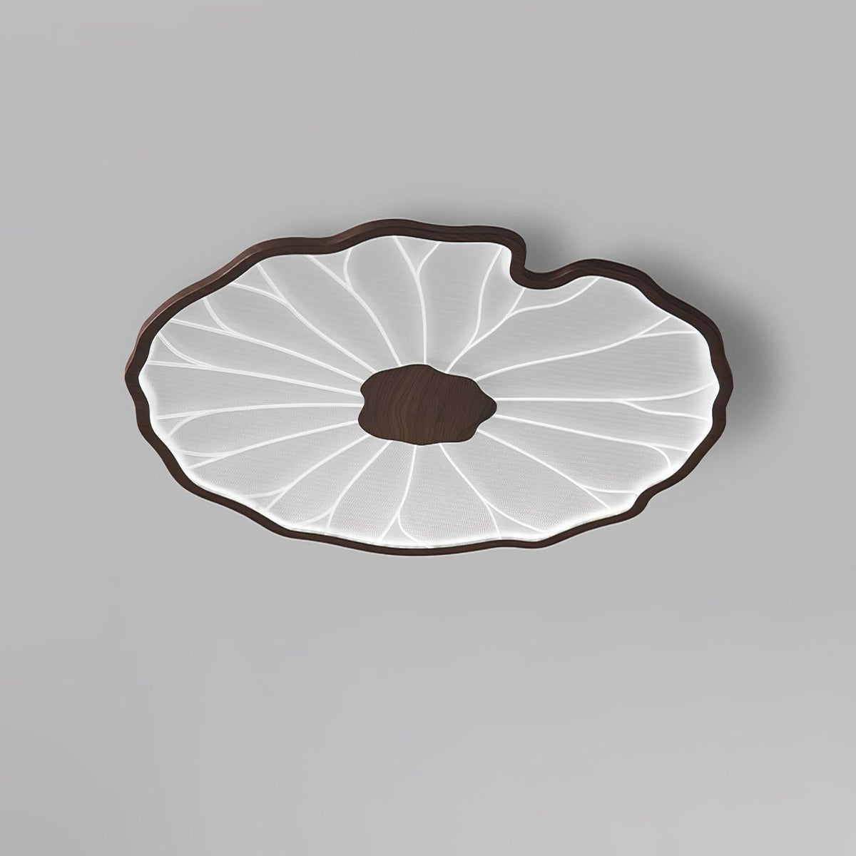 Lámpara de techo Waterlily con acabado de veta de madera