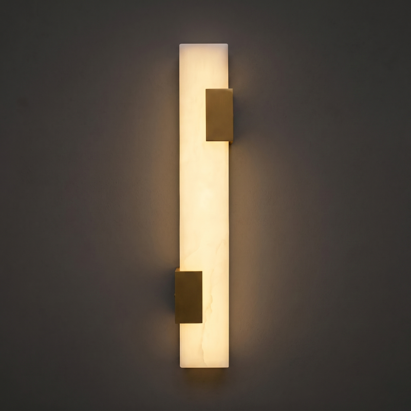 Aplique de pared escultórico de alabastro