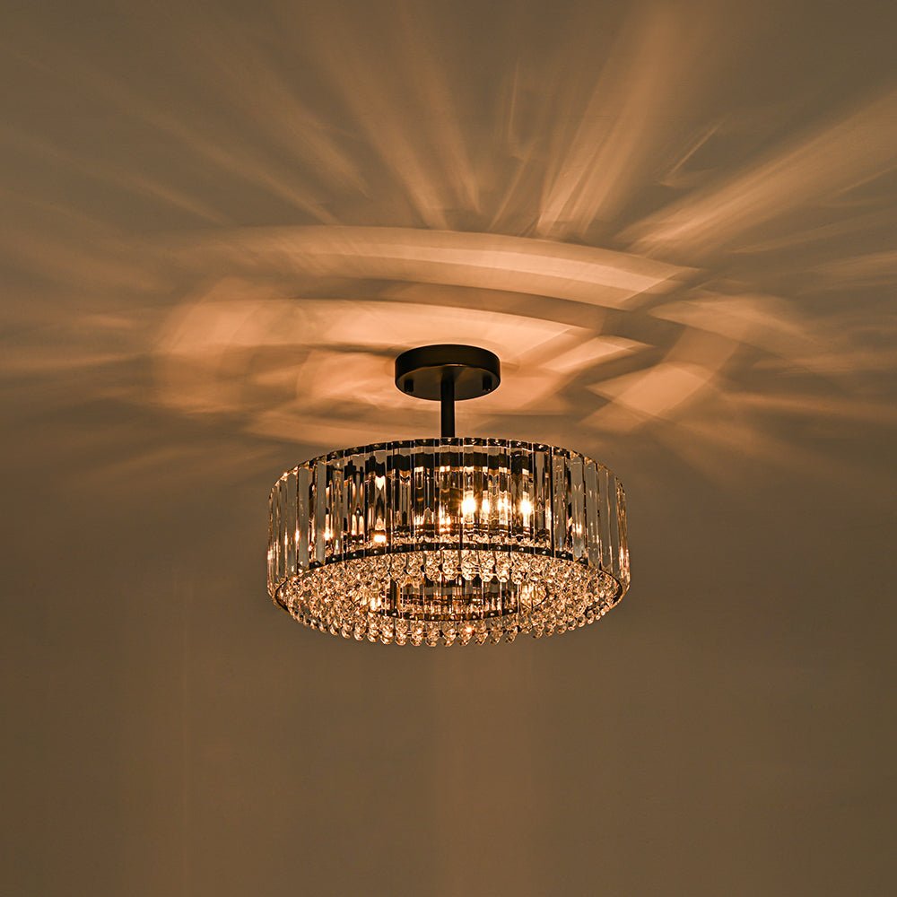 Lámpara de techo de cristal tallado glamuroso
