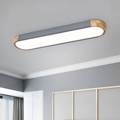 Lámpara de techo LED ovalada de madera minimalista Ovalyn
