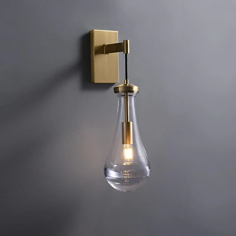 Lámpara de pared de vidrio en forma de lágrima