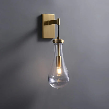 Lámpara de pared de vidrio en forma de lágrima