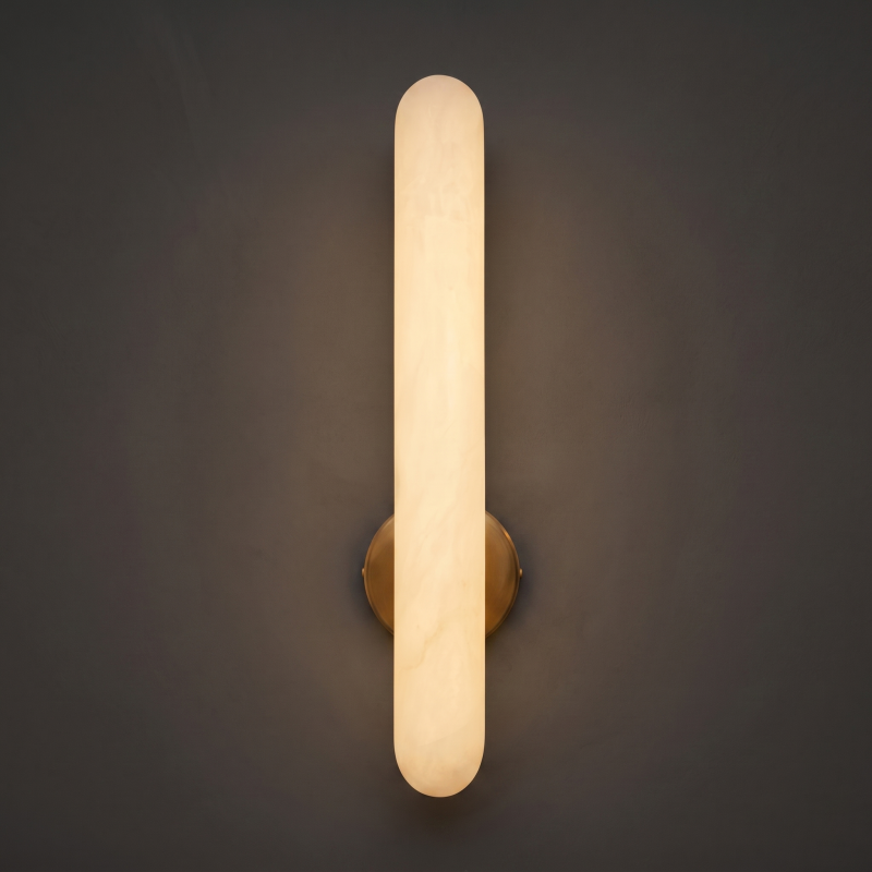 Aplique de pared escultórico de alabastro