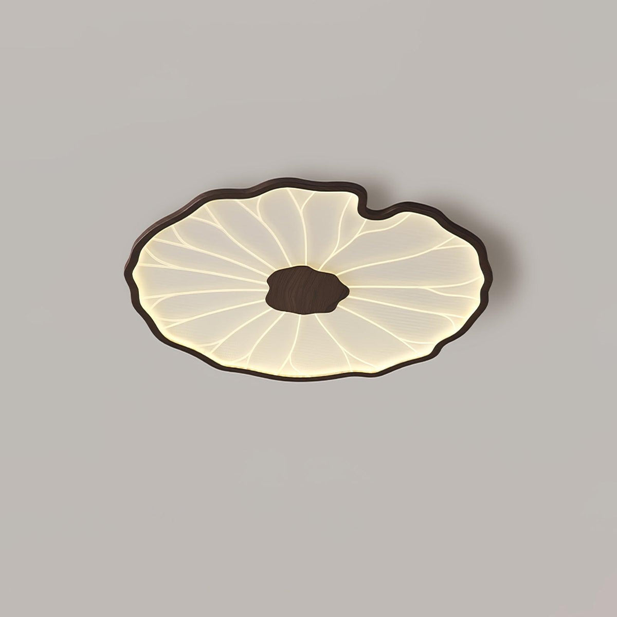 Lámpara de techo Waterlily con acabado de veta de madera
