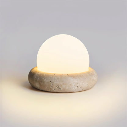 Lámpara de mesa wabi-sabi de travertino Orlando