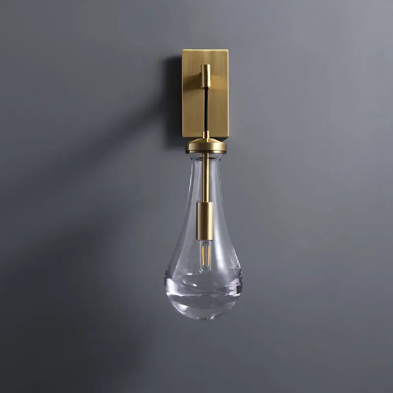 Lámpara de pared de vidrio en forma de lágrima