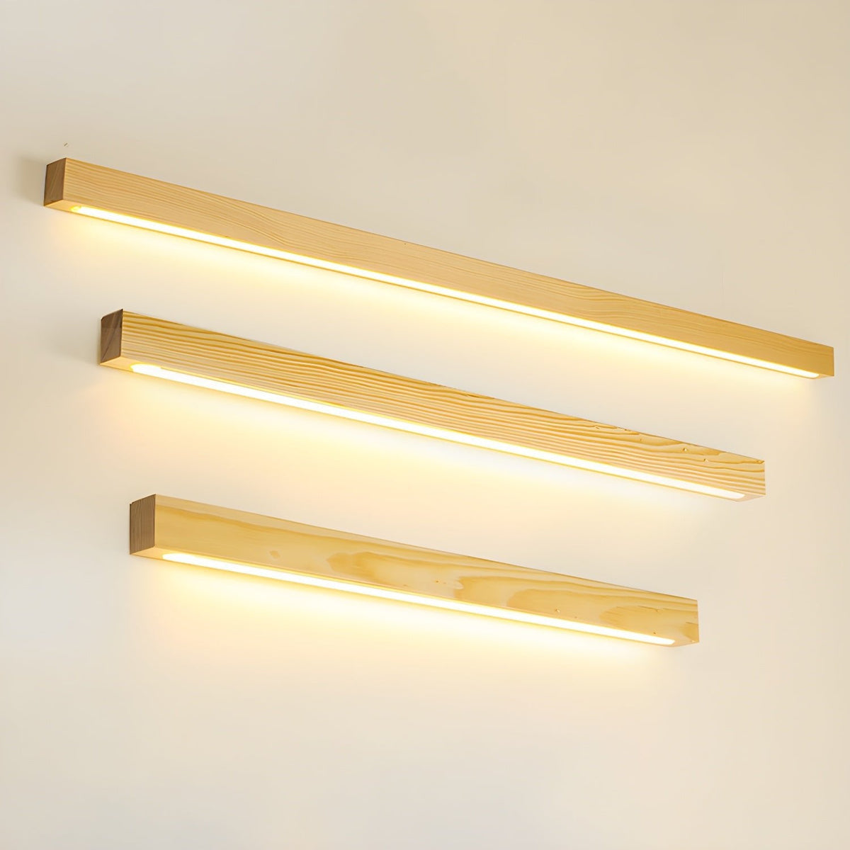 Aplique lineal de madera delgado