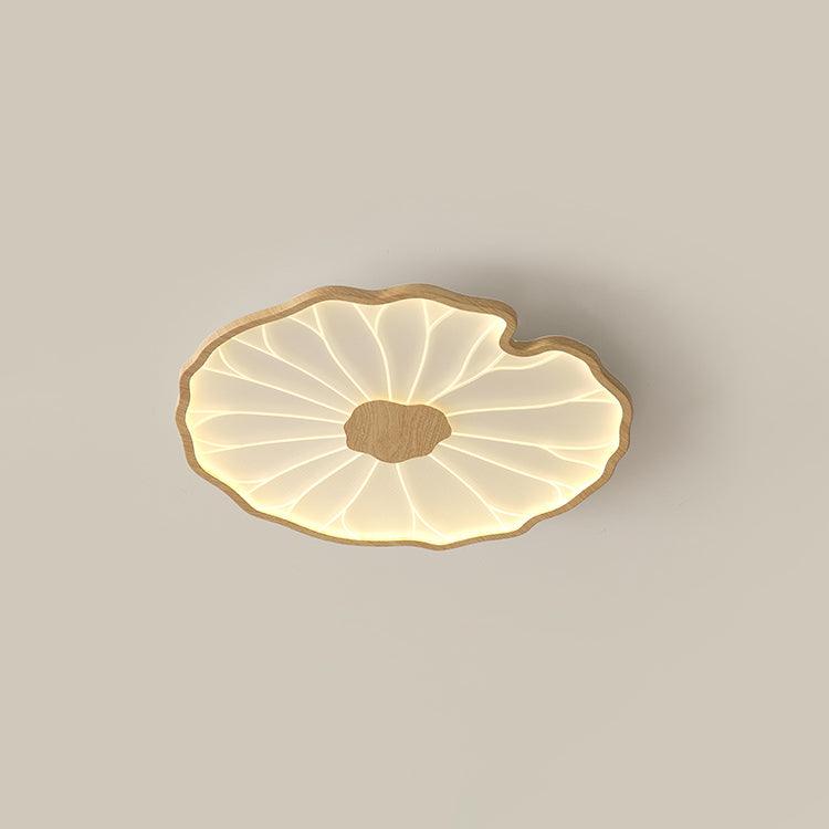 Lámpara de techo Waterlily con acabado de veta de madera