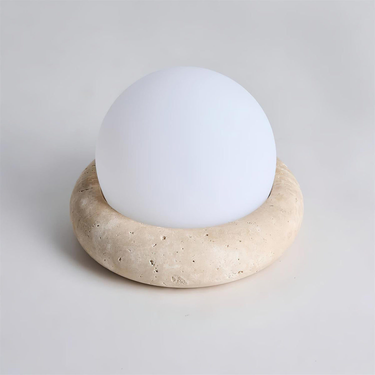 Lámpara de mesa wabi-sabi de travertino Orlando
