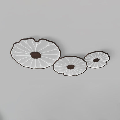 Lámpara de techo Waterlily con acabado de veta de madera