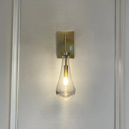 Lámpara de pared de vidrio en forma de lágrima