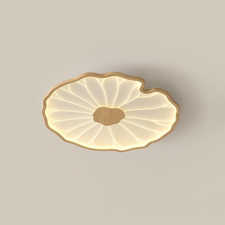 Lámpara de techo Waterlily con acabado de veta de madera