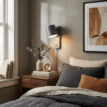 Aplique de pared cilíndrico giratorio con enchufe