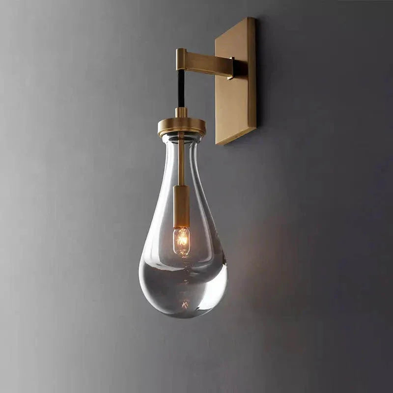 Lámpara de pared de vidrio en forma de lágrima