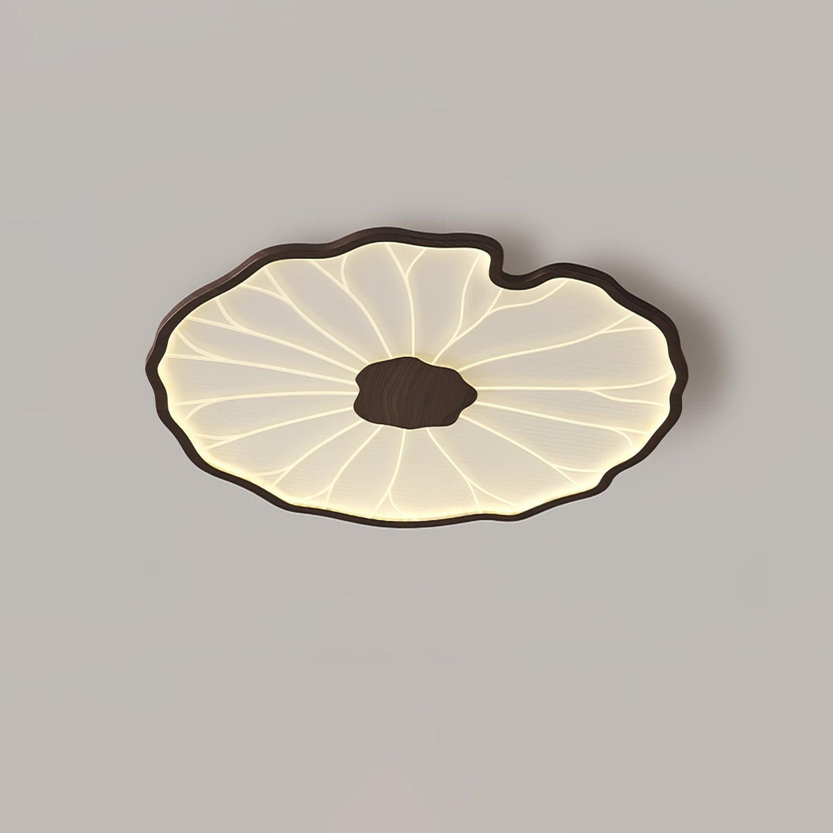 Lámpara de techo Waterlily con acabado de veta de madera