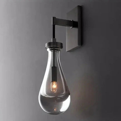 Lámpara de pared de vidrio en forma de lágrima