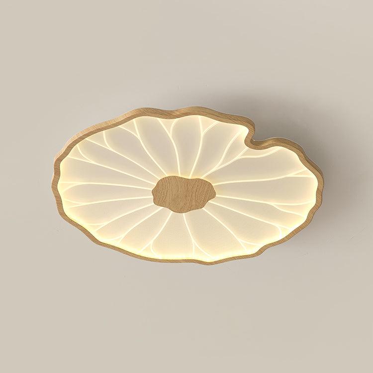 Lámpara de techo Waterlily con acabado de veta de madera