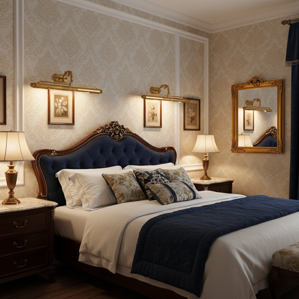 Aplique de pared de latón ornamentado para cuadros