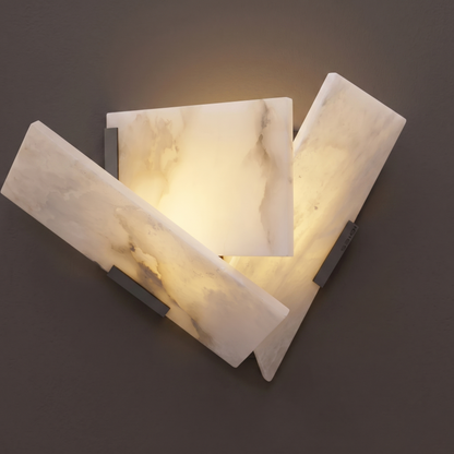 Aplique de pared escultórico de alabastro