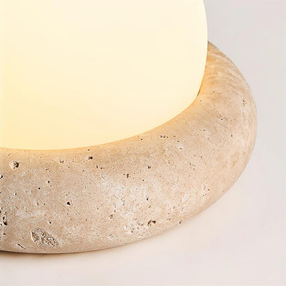 Lámpara de mesa wabi-sabi de travertino Orlando